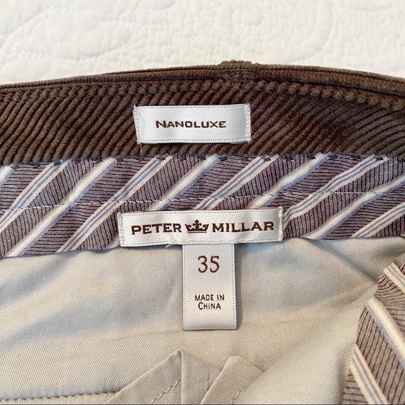 Peter Millar Nanoluxe Corduroy Brown Pants - 35x29 - Picture 6 of 15